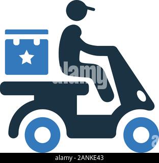 Creative element design from stock market icons collection. Pixel perfect Delivery boy, courier, product shipping icon for commercial, print media, we Stock Vector