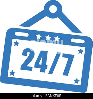 Creative element design from stock market icons collection. Pixel perfect Non-stop, open shop, 24 hours & 7 days sign icon for commercial, print media Stock Vector