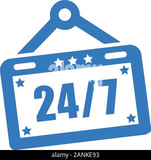 Creative element design from stock market icons collection. Pixel perfect Non-stop, open shop, 24 hours & 7 days sign icon for commercial, print media Stock Vector