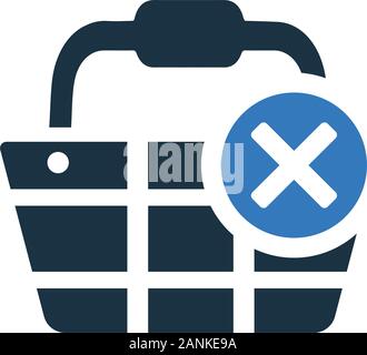 Well organized and fully editable Remove cart vector icon, delete from shopping cart for any use like print media, web, stock images, commercial use o Stock Vector