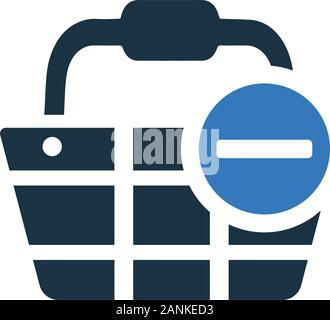 Well organized and fully editable Remove cart vector icon, delete from shopping cart for any use like print media, web, stock images, commercial use o Stock Vector