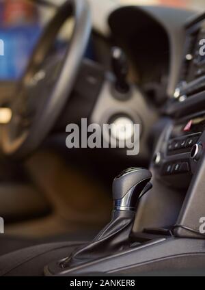 Modern automatic car gearbox close up view Stock Photo