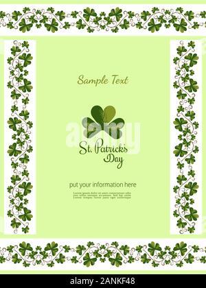 Shamrock hand drawn pattern ribbon Stock Vector