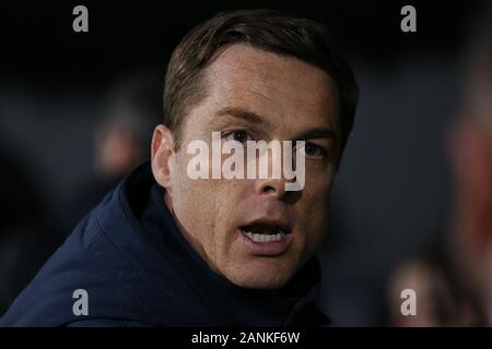 London, UK. 17th Jan 2020. LONDON, ENGLAND - JANUARY 17TH Scott Parker manager of Fulham during the Sky Bet Championship match between Fulham and Middlesbrough at Craven Cottage, London on Friday 17th January 2020. (Credit: Jacques Feeney | MI News) Photograph may only be used for newspaper and/or magazine editorial purposes, license required for commercial use Credit: MI News & Sport /Alamy Live News