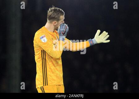 London, UK. 17th Jan, 2020. Marek Rodek, the goalkeeper of Fulham in action. EFL Skybet championship match, Fulham v Middlesbrough at Craven Cottage in London on Friday 17th January 2020. this image may only be used for Editorial purposes. Editorial use only, license required for commercial use. No use in betting, games or a single club/league/player publications. pic by Steffan Bowen/Andrew Orchard sports photography/Alamy Live news Credit: Andrew Orchard sports photography/Alamy Live News Stock Photo
