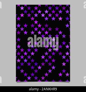 Purple geometrical pentagram star shape pattern background brochure template design Stock Vector