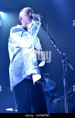 Irish singer-songwriter Dermott Kennedy performing in concert at the O2 Academy in Leeds on November 17, 2019 as part of his UK tour in support of his new album Without Fear. Featuring: Dermot Kennedy Where: Leeds, United Kingdom When: 17 Dec 2019 Credit: Graham Finney/WENN Stock Photo