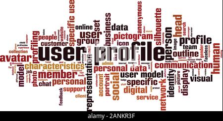 User profile word cloud concept. Collage made of words about user profile. Vector illustration Stock Vector