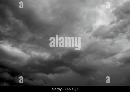 The storm front clouds. Heavy thunderclouds before the start of a hurricane. Stock Photo