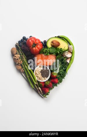 Healthy heart super food with health foods high in fibre, antioxidants ...