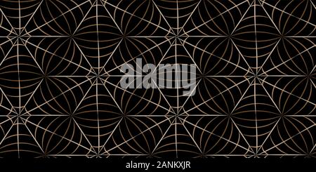 spiderwebs ornament seamless vector pattern on a dark background Stock Vector