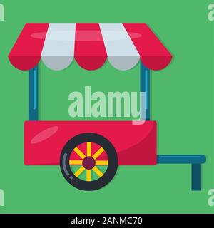street food trolley cart isolated vector illustration symbol Stock Vector