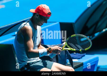 Melbourne, Australia. 18th Jan, 2020. Rafael Nadal during a practice session at the 2020 Australian Open Grand Slam tennis tournament in Melbourne, Australia. Frank Molter/Alamy Live news Stock Photo