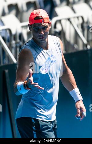 Melbourne, Australia. 18th Jan, 2020. Rafael Nadal during a practice session at the 2020 Australian Open Grand Slam tennis tournament in Melbourne, Australia. Frank Molter/Alamy Live news Stock Photo