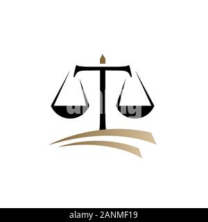scales of justice logo design vector for law lirm law Office and lawyer services Stock Vector