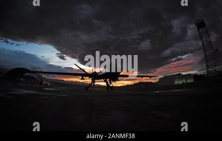https://l450v.alamy.com/450v/2anmf38/an-mq-9-reaper-sits-on-the-flight-line-as-the-sun-sets-at-creech-air-force-base-nevada-nov-20-2019-the-reaper-is-a-remotely-piloted-aircraft-rpa-capable-of-intelligence-surveillance-and-reconnaissance-as-well-as-precision-strike-us-air-force-photo-by-airman-1st-class-william-rosado-2anmf38.jpg