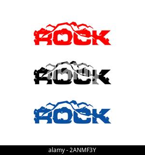 bold with crack style rock lettering logo design vector Stock Vector