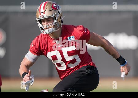 NFC tight end George Kittle (85) of the San Francisco 49ers signs