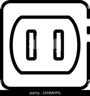 Line room socket icon, outline style Stock Vector
