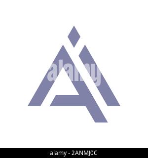 Letter AI logo icon design template elements. Easy to use for adding text and captions to your photos and social media. EPS 10 Stock Vector