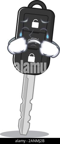 Crying key character cartoon style vector illustration Stock Vector ...
