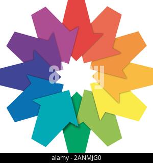 Vector sign arrows in convergence Stock Vector
