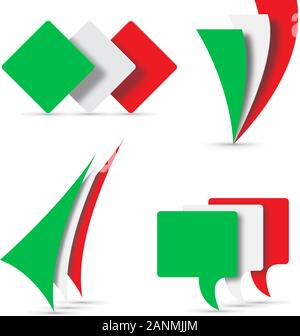 Vector signs Italian flags Stock Vector