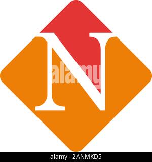 Vector color sign initial letter N Stock Vector
