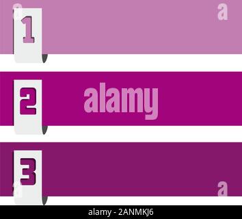 Vector faq labels, three options with numbers Stock Vector