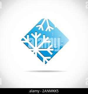 Square Vector sign Ice on white background Stock Vector