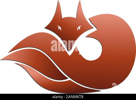 Vector sign abstract fox Stock Vector