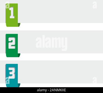 Vector faq labels, three options with numbers Stock Vector