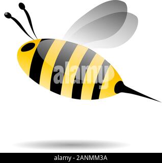 Vector sign abstract flying bee Stock Vector