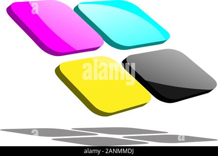 Vector abstract pixel,CMYK for printer Stock Vector