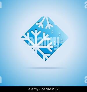Square Vector sign Ice on white background Stock Vector