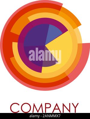 Vector circle cut into wedges Stock Vector
