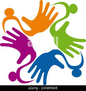 Vector sign Colorful Teamwork rainbow Stock Vector