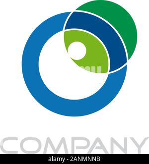 Vector sign letter O, green energy Stock Vector