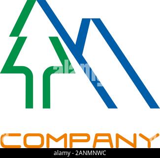vector modern sign mountain Stock Vector