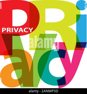 Vector Privacy. Broken text Stock Vector