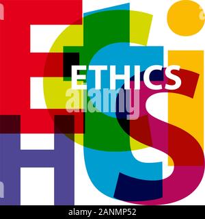 Vector ethics. Broken text Stock Vector