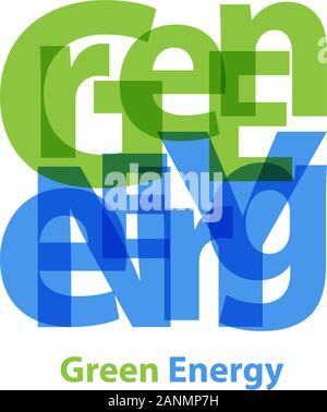 Vector Green Energy. Broken text Stock Vector