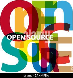 Vector open source. Broken text Stock Vector