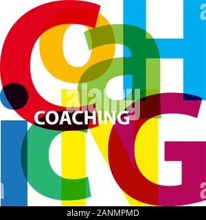 Vector coaching. Broken text Stock Vector