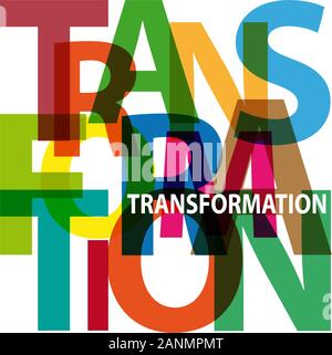 Vector transformation. Broken text Stock Vector