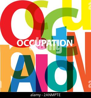 Vector Occupation. Broken text Stock Vector