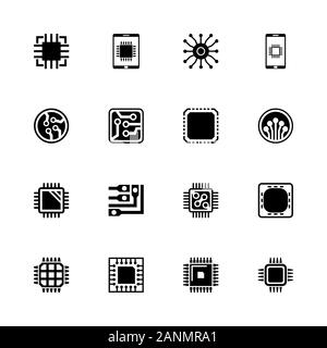 Electronics icons - Expand to any size - Change to any colour. Flat Vector Icons - Black Illustration on White Background. Stock Vector
