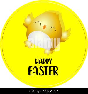 Easter day poster or banner template with colorful Chicken on a bright yellow background .. Vector illustration EPS10. Stock Vector
