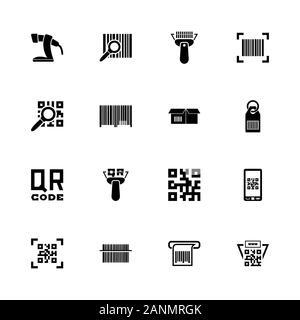 Check Code icons - Expand to any size - Change to any colour. Flat Vector Icons - Black Illustration on White Background. Stock Vector