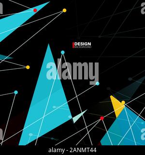 Abstract Polygonal Space Background with Connecting Dots and Lines.Vector Illustration For Wallpaper, Banner, Background, etc Stock Vector